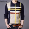 Sweter marki mody dla męskiego pullover oneck szczupły fit skoczki wełniane wełniane zimowe koreańskie styl zwyczajny ubrania męskie 210804
