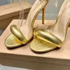 Gianvito stiletto Topuklar Sandalet topuk kadınlar için yaz lüks tasarımcı ayakkabı 10.5 cm 8.5 cm altın Buzağı deri ayak kayışı topuklu Arka fermuar ayakkabı34-42