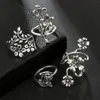 Pierścienie klastra styl leśne winorośl vintage knuckle dla kobiet geometryczne kryształowy pierścień kwiatowy