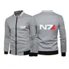 Sweats à capuche pour hommes Sweatshirts 2022 Mass Effect N7 Automne Coton Pull Vestes Mens Zipper Confortable Tricoté Manteau Classique Beau Casual C