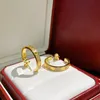 Fashion Women Sieraden Designer Earring Hoops Classic Stud Earrings Star Volledig geboorde grote Circle Gold Hoop Studs Silver Diamond Box