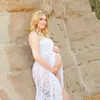 Meilleure vente de vêtements de maternité accessoires de photographie dentelle stretch femmes enceintes longue Maxi femmes enceintes robe photo robe sans bretelles G220309
