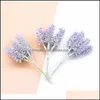 Decoratieve bloemen kransen feestelijke feestbenodigdheden huizen tuin 6 stks kunstmatige planten nep lavendel diy vazen ​​bruiloft decor plakboeking gi