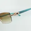 endless diamond sunglasses frames 3524012 with teal wood sticks and 56mm lens