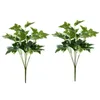 Decorative Flowers & Wreaths 2Pcs Simulated Green Leaves Branches Artificial PlantsDecorative