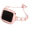 Heart Bracelet Metal Strap Diamond Case For Apple Watch 44mm 42mm 40mm 38mm Bands Luxury Women Wristband iwatch Series 7 6 5 4 3 Link Watchband Accessories