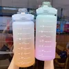 2000ml Kawaii Jumbo Şişe Zaman Marker Ile Saman Sticker Plastik Spor Seyahat Suyu Su Sürahisi Sevimli Taşınabilir Gym İçecek 220329