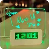 Blue Green LED Fluorescent Digital Alarm Clock Electronics with Message Board USB 4 Port Hub For 218d