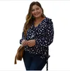 Blusas para mujer, camisas con flores de otoño, blusa de talla grande 3XL 4XL, blusas para mujer, blusas florales con manga larga acampanada, camisa holgada con estampado verde para mujer