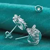 925 Sterling Silver AAA Zircon Charm Stud Earring For Woman Fashion Jewelry Wedding Party Gift