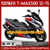 هيئة حقن Yamaha Max-500 TMAX MAX 500 2012-2015 هيكل السيارة 113NO.128 TMAX-500 T-MAX500 TMAX500 12 13 14 15 T Max500 2012 2013 2014 2015 OEM FALTINGS ROST LINE