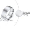 Bague de mariage simple en acier inoxydable de 8MM pour hommes, double hypoténuse brossée mate