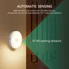 Veilleuses 4pcs 6 LEDs USB Rechargeable Round Motion Sensor Induction Under Cabinet Light Closet Lamp Ome Wall Stair LED LampNight