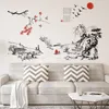 Stickers muraux Style chinois Art encre peinture paysage salon chambre fond pour la décoration de la maison Stickers muraux papier peint