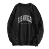 Vintage Sweatshirt Spring Letter Los Angeles Print Women Pullover Sweatshirts Harajuku Oneck Long Sleeve Pullovers Tops 220812