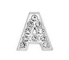 20 sztuk / partia 8mm Full Rhinestones Bling Slide Letter DIY Charms Fit dla 8mm Skórzany Bransoletka Nadgarstek Paski telefoniczne SL0013