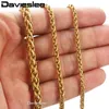 Lien chaîne Davieslee Bracelets pour femme hommes or tressé blé acier inoxydable Bracelet 2022 mode femme bijoux en gros LKBM138Link La