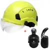 Casque de sécurité avec visière et kit de cache-oreilles Casque de protection pour l'escalade en plein air Protection industrielle Rescue Cave exploration2444