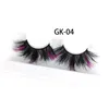 27mm färgad 3D Mink Eyelash Colorful 100 Mink Lashes Blanda färgrosa blå röda vita falska ögonfransar fluffiga soft5951085