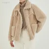Qingwen Fur Coat Women Winter Jacket Fashion Solid Color Composite Fur Wool Warm Jacket女性Manteau Femme Jaqueta Feminina L220725