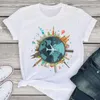 女性の甘い花の矢の女性Tシャツの手紙かわいいプリント夏の夏の女性女性ストシャツシャツティーティングトップス素敵なT