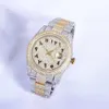 Full Diamond Mens Watch Automatic Mechanical Watches 41mm med diamantpäckt stålkvinnor Fashion Wristwatches Armband Montre de Luxe