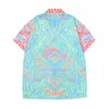 Erkek Casual Gömlek Kısa Kollu Gömlek Plaj Stil Dikiş Renkli Klasik İş T-shirt Düğmesi Lapel.Top4