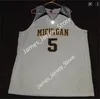 NCAA Michigan Wolverines College Basketball Jersey Nik Stauskas Trey Burke Gary Grant Cazzie Russell Glen Rice Jalen Rose Iggy Brazdeikis Hunter Dickinson Maillots