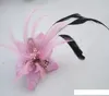 Chiffon Fabric Flower Wedding Corsage Pin Broche With Feather Flowers Rouse
