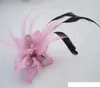 Chiffon Fabric Flower Wedding Corsage Pin Brooch With Feather Wrist Flowers Clothing Accsseries hair