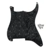 4 -Hole St Guitar Pickguard Niestandardowy pusty materiał na zarysowanie ze śrubami do akcesoriów gitarowych Czarna perła 4ply