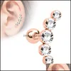 Stud -oorbellen sieraden 1pc kraakbeen helix tragus mode body roestvrijstalen staal bar zirkon nagel piercing punctie accessoires c3 druppel deli