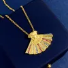 Fashion Basilisk Medusa card women Necklace Stud Earring sets Brass 18K gold plated ladies fan skirt diamonds Designer Designer Jewelry CYMS 53