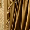 リビングルームのカーテン豪華なシンプルなヨーロッパスタイルの豪華なスワンシルクベルベットヴィラダイニングベッドルームキッチンドア220511