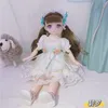 16 BJD Anime Doll Conjunto completo de 28cm Toys de boneca de rosto cômico com acessórios de roupas Girl Dress Up Toy for Children 220707