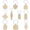 Beech Wood Keychain Party Favors Blank Personalized Customized Tag Name ID Pendant Key Ring Buckle Creative Birthday Gift BBE13483