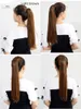 長いストレートポニーテール合成爪クリップポニーテールヘアエクステンション自然尾尾骨毛