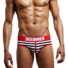 4Pcs Men Underwear Men's Sexy Print Briefs bulge pouch men bikini jockstrap Low waist breathable cotton gay underwear T220816