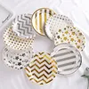 Disposable Dinnerware Hot Stamping Paper Plates Birthday Party Decorations Kids Adult Wedding Party Supplies