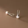 Dangle Chandelier Real 925 Sterling Silver Sheshell Pearl Drop أقراط للنساء المجوهرات الزفاف العروس