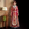 Borduurwerk etnische kleding Phoenix Bruid Kostuum Toast Kleding Elegante trouwjurk Vintage Traditionele Chinese vrouwen Huwelijkset