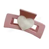 Sweet Rose Coeur Shape Acrylique Hair Graws Grands Coiffures Clips pour Femmes Girls Bath Barrette Dame Coiffe de mode