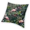 Kussen/decoratief kussen jungle patroon met toucan flamingo en papegaai kussenomslag vogel vloer kast voor woonkamer cool kussensloop decor