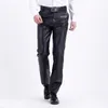 Thoshine Marka Yaz Erkekler Deri Pantolon Çalışma Elastik Hafif Akıllı Rahat PU Pantolon Ince Motor Artı Boyutu 220323