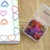 50Pcs/Box Mini Heart-shaped Paper Clip Metal Papers Clips Bookmark Memo Planner Clips Filing Tidy Supplies School Stationery BH7038 TYJ