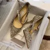 Women flat shoes luxury design flats Baily glitter pumps ankle strap strass pointed toe outdoor walking pumps with box