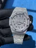 Designer Diamond Watches Zilver Cubic Zirconia Horloge Romeinse cijfers Luxe heren vol met doos