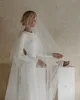 Conception simple crêpe tache boho robes de mariée 2022 manches longues dos nu avec boutons sirène plage jardin robe de mariée
