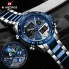 Naviforce Luxury Brand Mens Wrist Watch Military Digital Sport Watches For Man Steel Strap Quartz Clock Man Relogio Masculino 220530