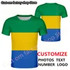 Gabonese Republic t shirt diy gratis anpassat namn nummer Anpassa gabon t tryck fransk text gabonais flagga p o kläder 220620